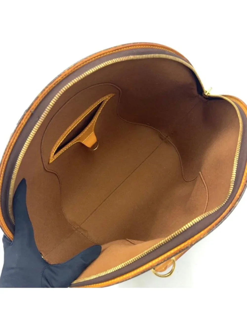 Louis Vuitton Ellipse MM Monogram Leather Brown Handbag Gold